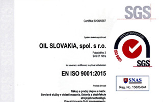 Certifikát EN ISO 14001:2015 EN