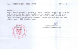 Financni urad pro Prahu - Registrace k dani z primu2